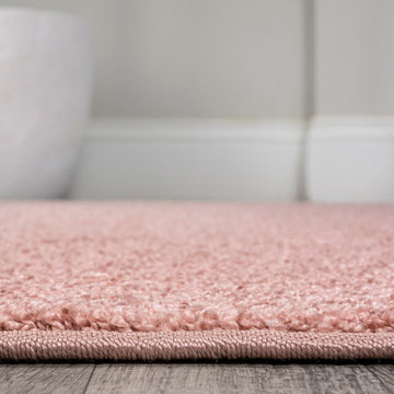 Haze Solid Low-pile Area Rug Pink